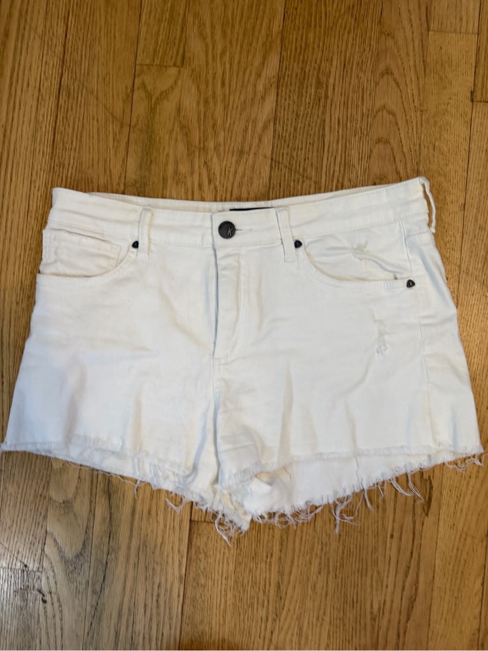 Kut from the Kloth White Denim Cutoff Shorts